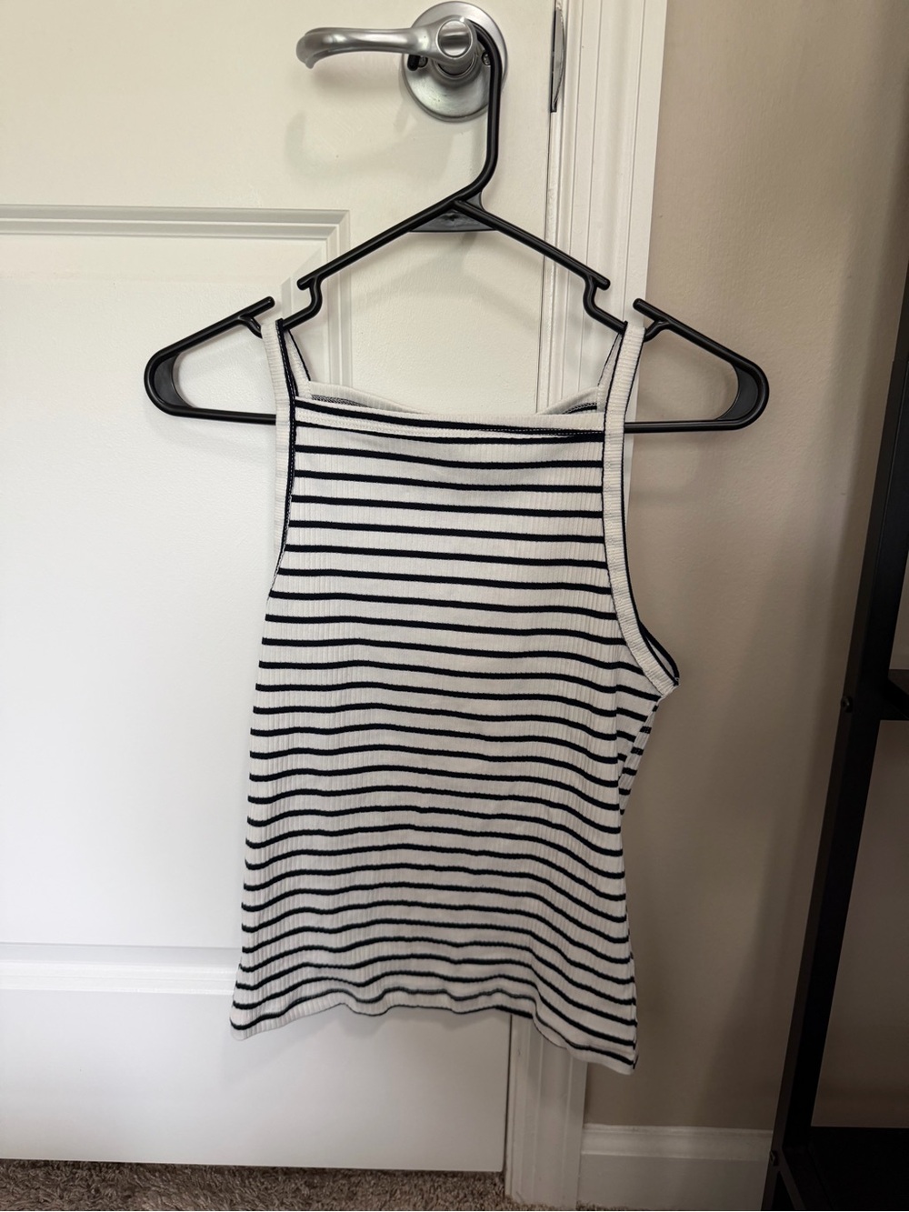 Altard state Black & White Striped Ribbed Tank
